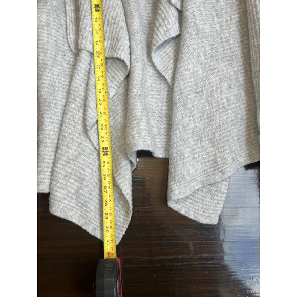 Nine West Women's Wool Blend Gray Open Cardigan Sweather Waterfall Size Large - Picture 9 of 13